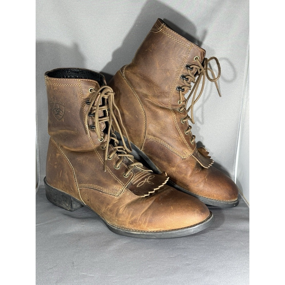 Ariat Heritage Lacer Brown Leather Roper Riding Boots 32525 Size 12D Western
